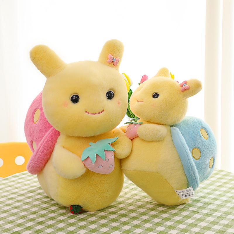 Super Cute Strawberry Small Snail Plush Toy Children's Sleep Comfort Pillow Wedding Sprinkle Event Snail Gift