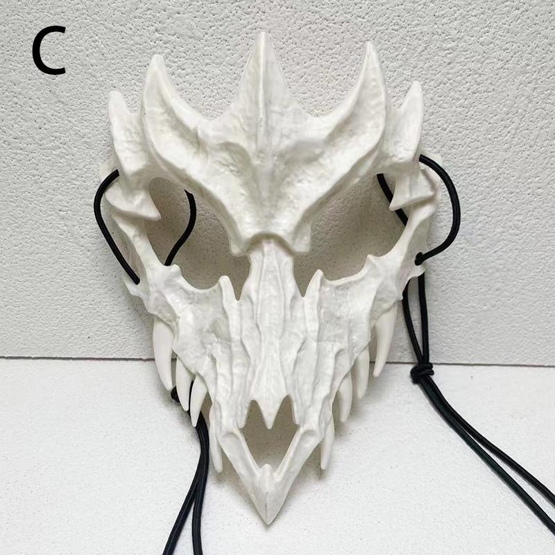 Halloween Anime Halbgesichtsmaske Tierskelett Maske Drachengott Skelett Cosplay
