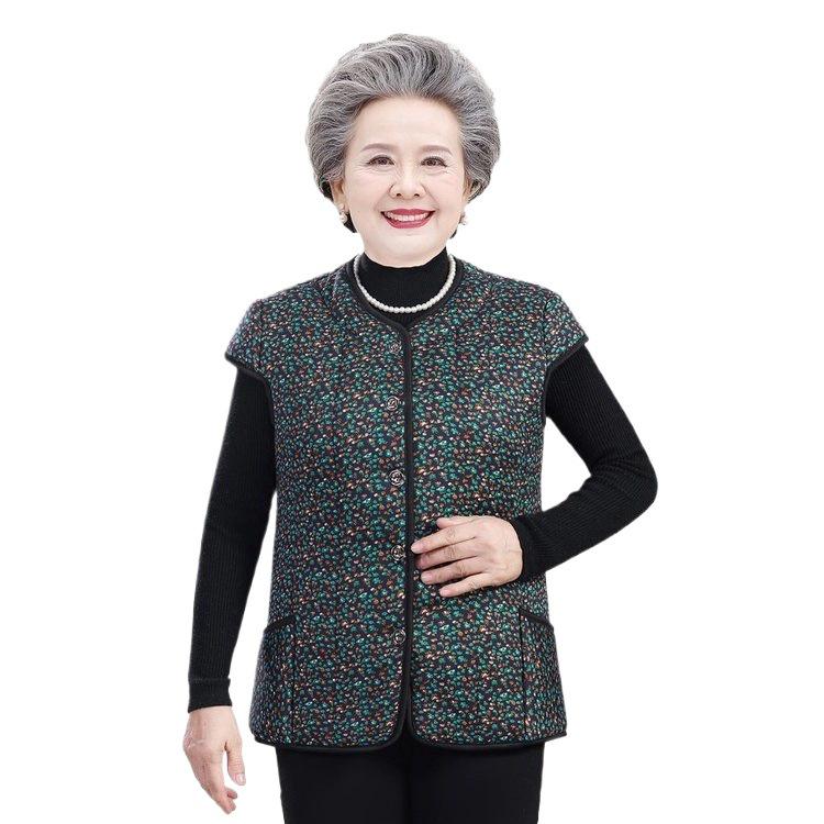Grandma-Style Sleeveless Cotton Padded Vest with Sleeve Shoulder Protection for Women 2025 - Midlife & Elderly Warmth