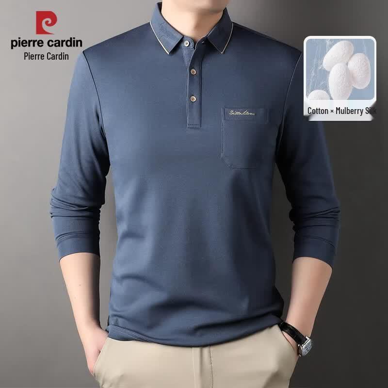 Pierre Cardin Men s Silk Blend Long-Sleeve Polo Shirt 180