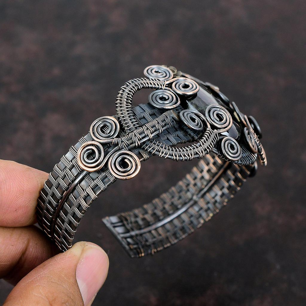 Sugilite Cuff Bracelet Copper Wire Wrapped Bangle Adjustable Cuff Bracelet Handmade Copper Jewelry Gemstone Bangle Sugilite Jewelry For Gift