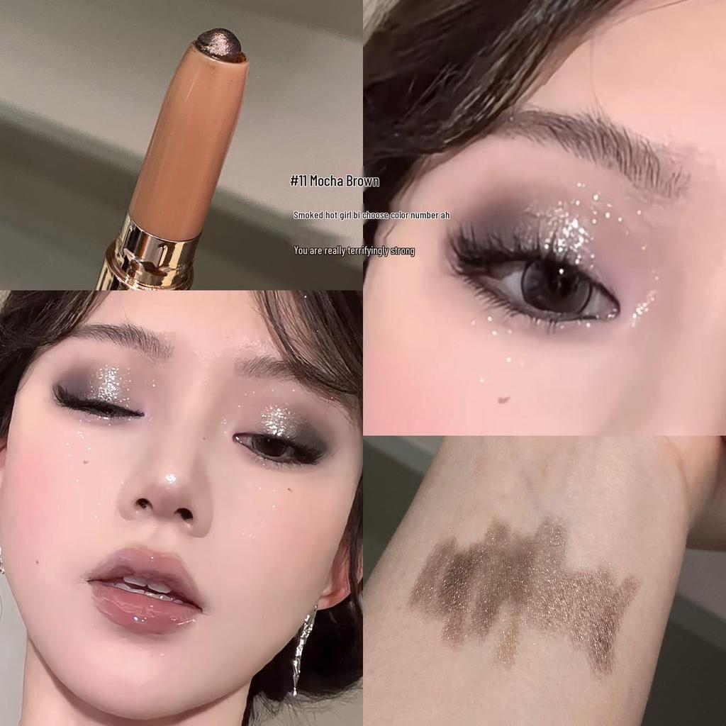 PINKYFOCUS 3D Aegyo Sal Micro-Shimmer Stick: Matte Pearl Highlight and Brightening Eyeshadow.
