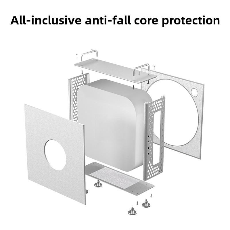 Adecuado para la computadora Apple Mac Mini Host Estuche protector Disipación de calor de aleación de aluminio y chasis de estuche protector M4 anticaídas
