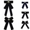 Crystal Rhinestone Ribbon Bowtie Brooch Black Bow Tie Brooches  Dress Shirt Accessories