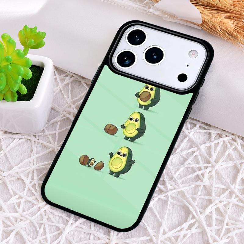 Cartoon Avocado Bumper Phone Case for iPhone 17 Air 16 15 11 12 14 13 Pro Max Shockproof Cover