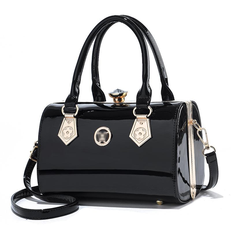 2026 European and American New Fashion Shine Leather Handbag, Large Capacity Women's Single Shoulder Crossbody Bag