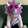 Unique Crocheted Hat Funny Dinosaur Crocheted Hat Handmade for Children Picture Props Cap Halloween Party