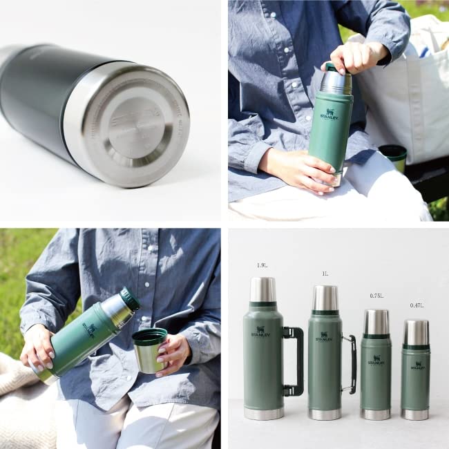 STANLEY Classic Vacuum Bottle Green Water Bottle Thermal Insulation Stainless Steel Bottle Water Bottle Gift Dishwasher Safe Japanese 0.47L (Genuine