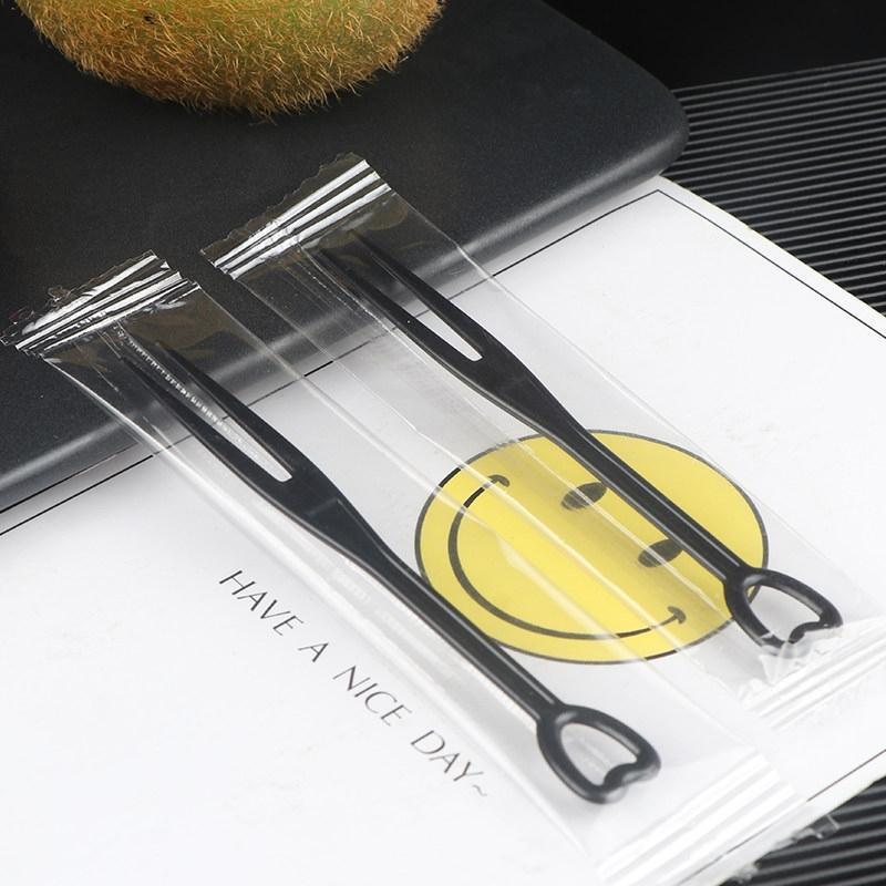 HANDUNYOU Disposable Heart-shaped Fruit Forks
