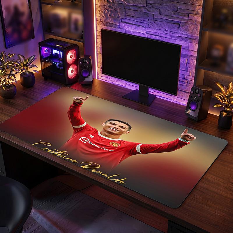 Podkładka pod mysz z herbem Cristiano Ronaldo, Rozszerzona antypoślizgowa gumowa mata na biurko do gier, biura, laptopa, Prezent dla fana