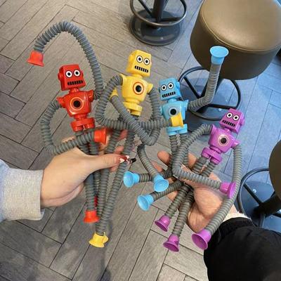 Ventosa Varietà Robot Cartone animato Animale carino Tubo telescopico Decompressione Comfort sensoriale Tubo giocattolo Sfiato per bambini