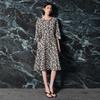 Sancai 100% Cotton Floral A-Line Midi Dress