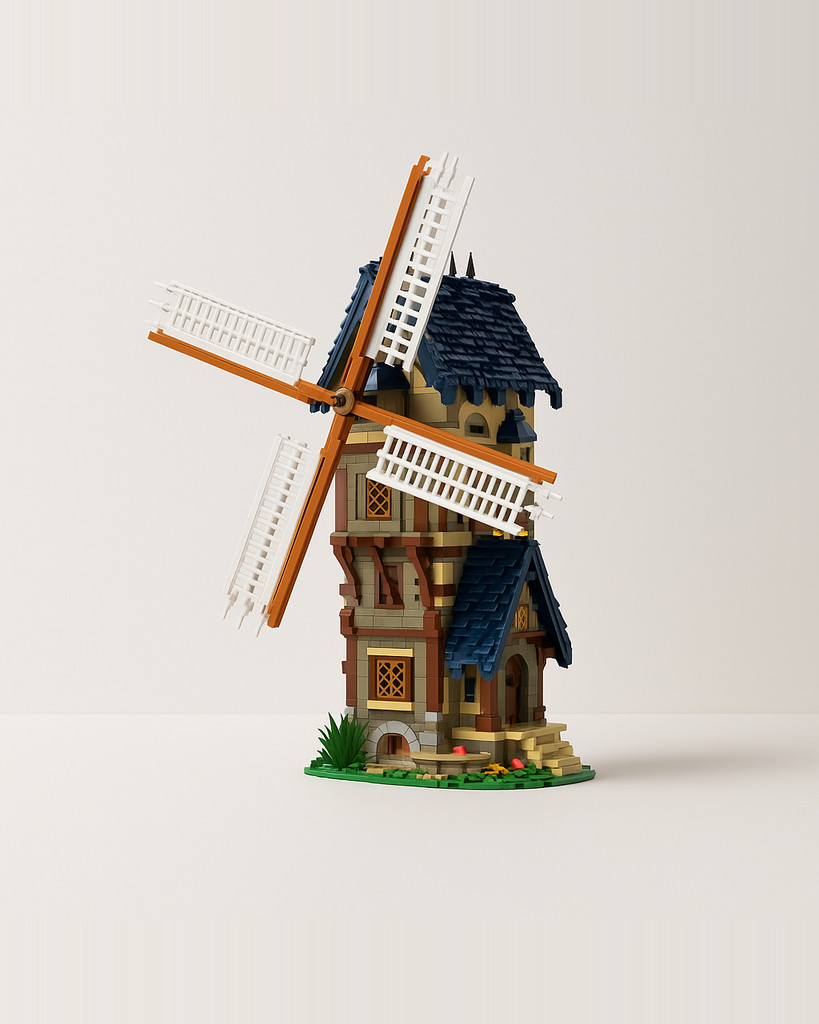 MOULD KING 10060 Medieval Building Block The MOC-138190 Windmill Model European Century Brick Toys Assembly Kids Christmas Gift