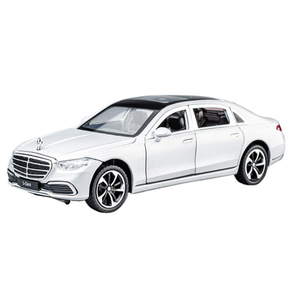 Model auta z 1/24 slitiny Toy Benz S400L Kovový tlakově litý model vozidla Vynikající řemeslné zpracování Kolekce zvuků Světelné dárky Kid Birthday Gift