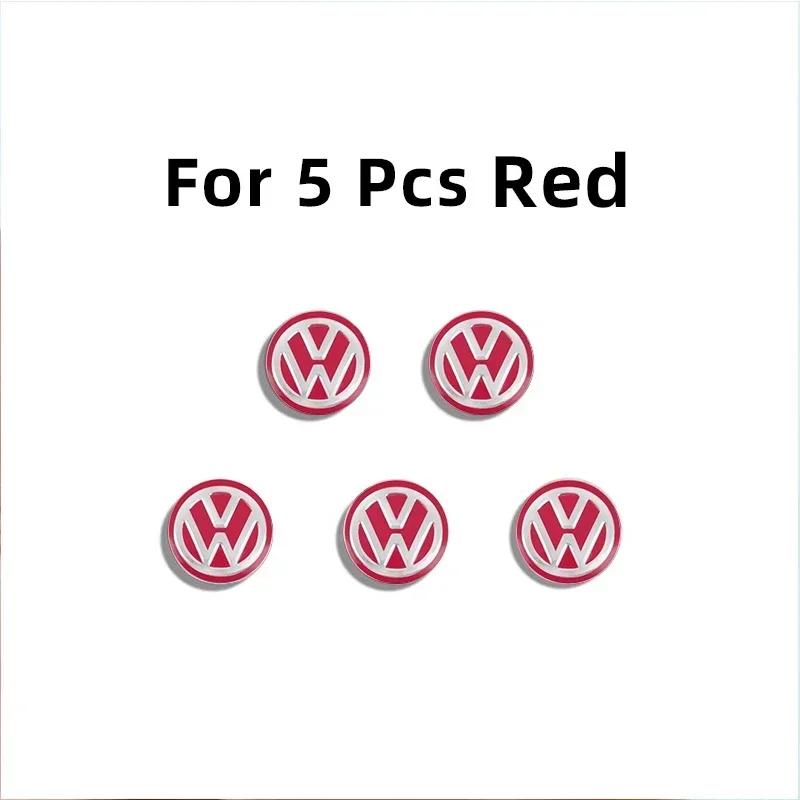 hijk1 5Pcs Car Remote Key Emblem Sticker Aluminum Keys Decoration Decal For VW GTI Atlas Jetta Touareg Variant Golf Polo Taos Passat