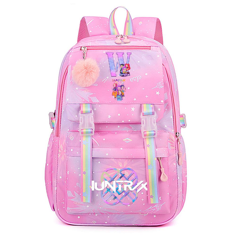 Rucsac Drăguț Anime K-Pop Vânători de Demoni Imprimat pentru Adolescent Student Fată Băiat Rucsac Rucsac Capacitate Mare Geantă de Călătorie Mochila