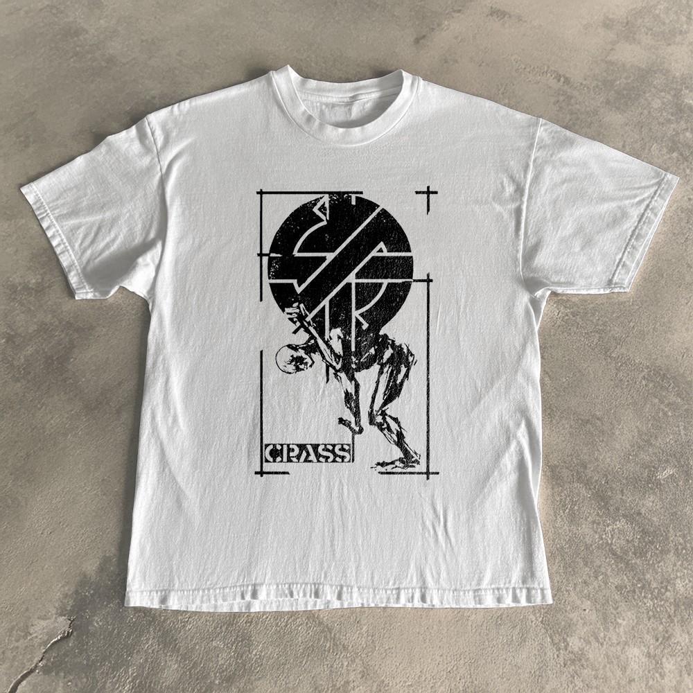 HOT! Crass Anarchy British Street Graffiti Punk White Heavy Cotton T-Shirt M