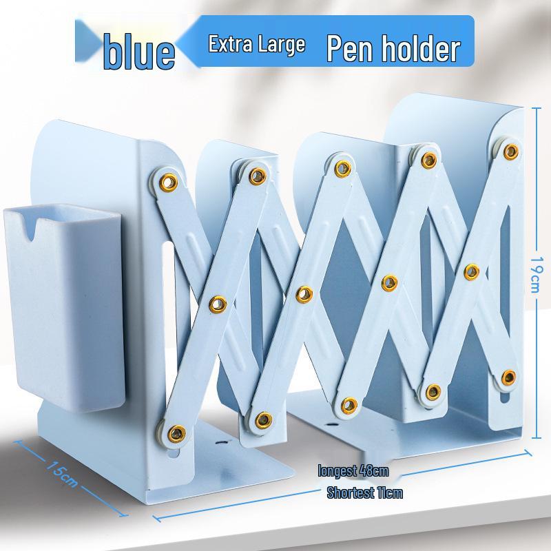 Zásuvný stolní regál na knihy s držákem na tužky a děličem knih pro studenty