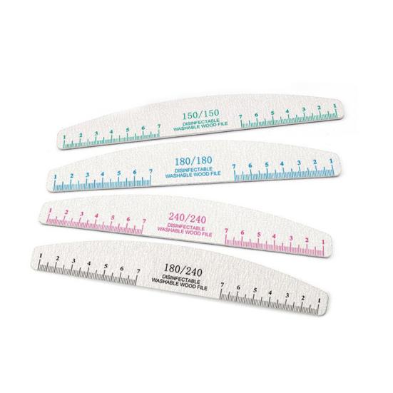 5Pcs Wooden Nail Files Bright Color Reusable Smooth Edge Clear Scale Multipurpose Trim Nails Lightweight Scale Ruler Half