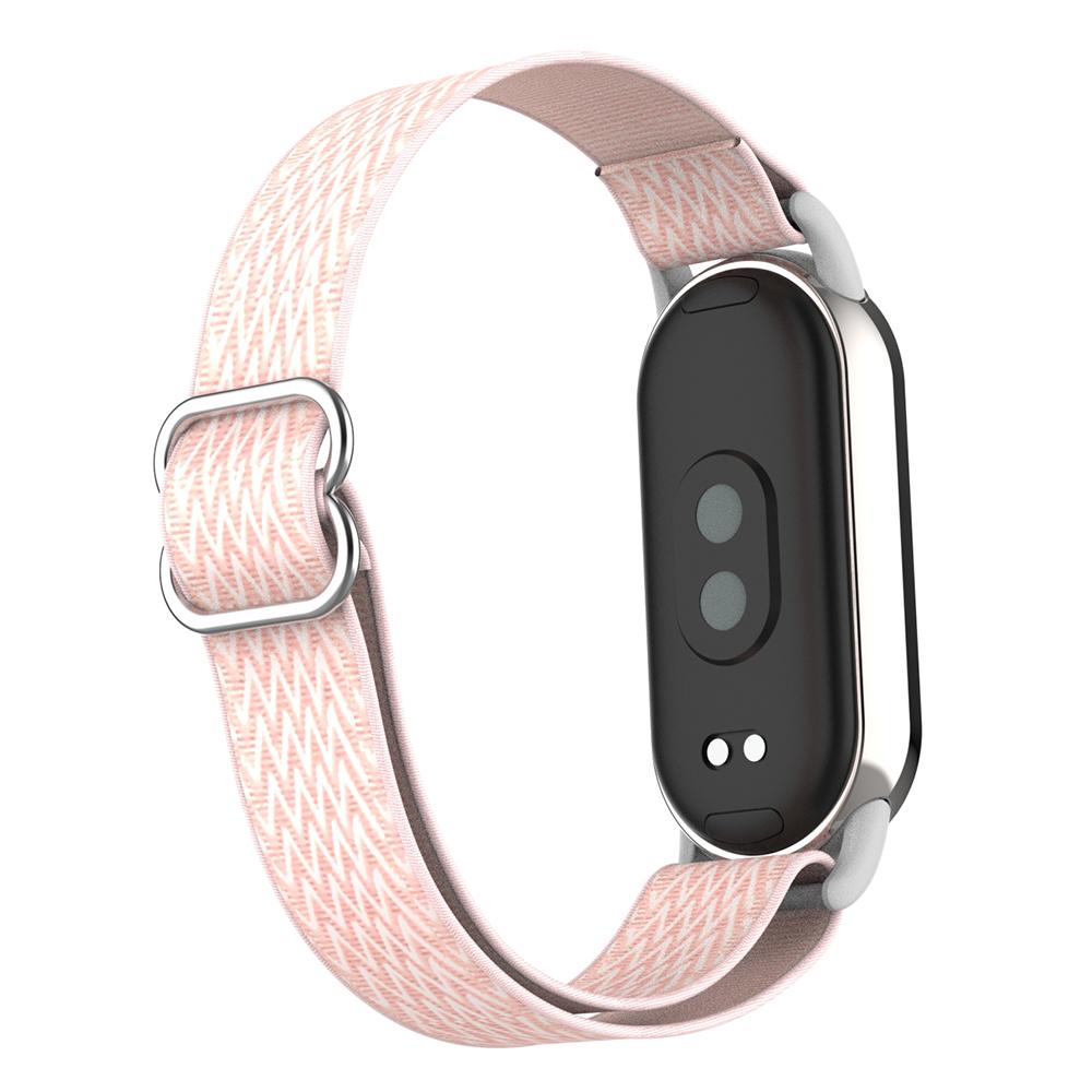 For Xiaomi Smart Band 9/8 Nylon Wave Pattern Watch Strap Metal Clasp Adjustable Wristband