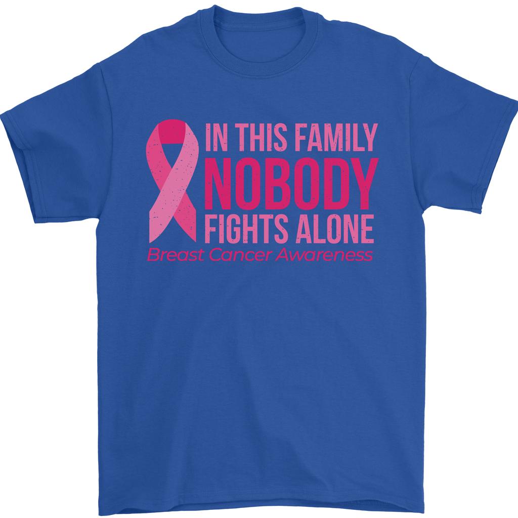 Breast Cancer Awareness Nobody Fights Alone Unisexs TShirt 100 Cotton