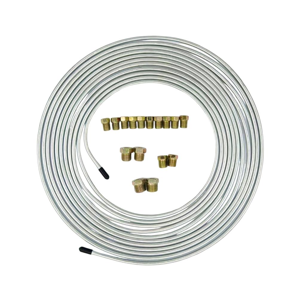 Kit Linea Freno Auto da 25 Piedi 3/16 Pollici Raccordi Linee Freno Kit di Riparazione Linee Freno Per la Maggior Parte dei Veicoli Auto SUV Camion Parti Freni