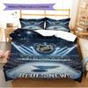 Name Custom St. Louis Blues Logo Pattern Bedding Set Quilt Cover Pillowcase Home Decor Gift (1 * Duvet Cover + 2 * Pillowcase, Without Core)