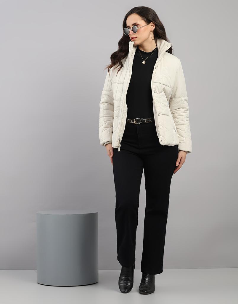 MONTE CARLO Women's Regular Fit Solid High Neck Full Sleeve Jacket