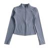 Women's Fitness Jacket - Zipper, Stand Collar, Plus Velvet, Long Sleeve, Tight Fit for Autumn/Winter Yoga and Running