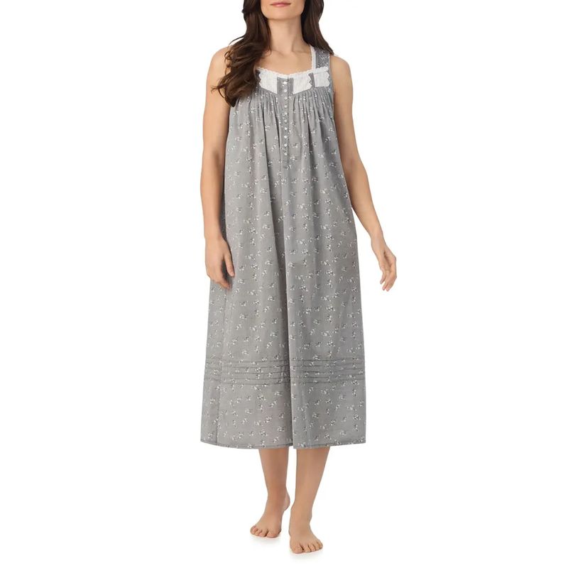 

Light Luxury Home Nightdress Princess Vintage Pure Cotton Cloth Nightdress Court Sweet Summer Woven White Dress Women Suspender Dress Grey-based White Flower Woven Vest Dress XL