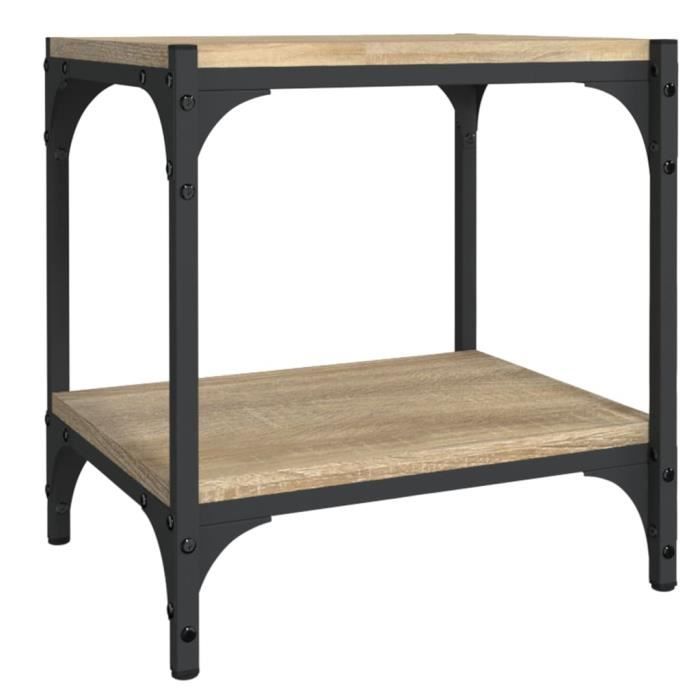 819303 vidaXL Meuble TV Chêne sonoma 40x33x41 cm Bois d'ingénierie et acier