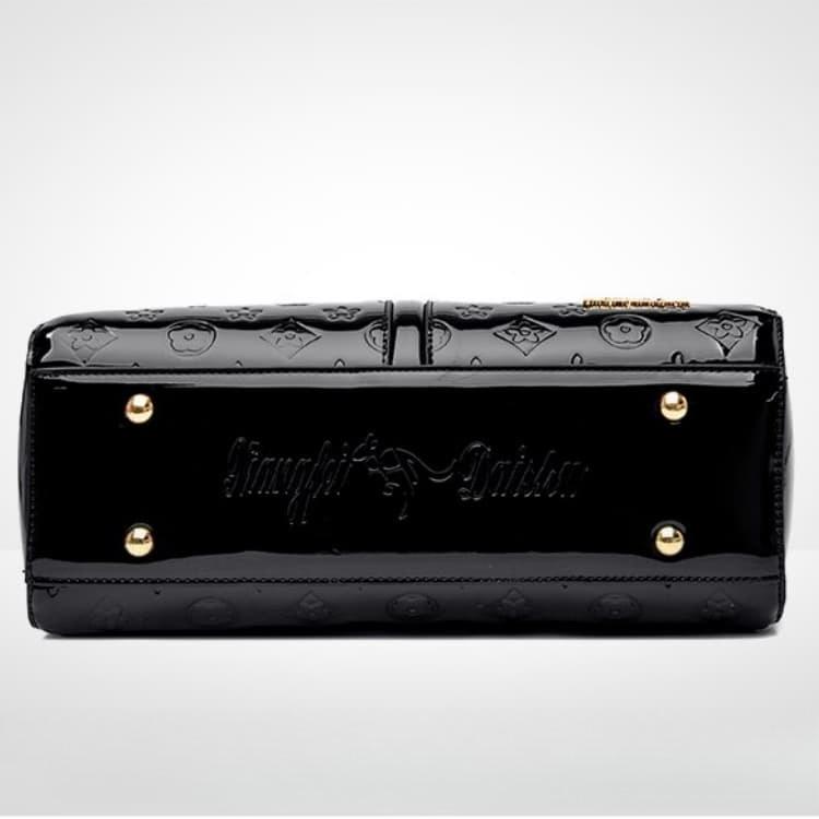 Geprägte glänzende Boston-Tasche Damen-Umhängetasche