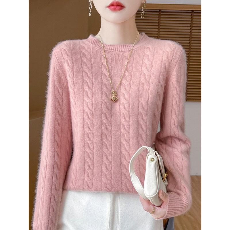 Γυναικείο Πουλόβερ 100% Καθαρού Μαλλιού, Στρογγυλή Λαιμόκοψη, Πυκνωμένο, Μαλακό Πουλόβερ - Ευέλικτη Μόδα για Φθινόπωρο και Χειμώνα