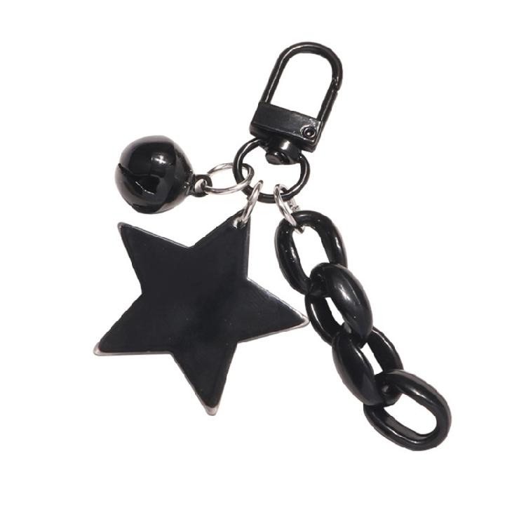 Star Bell Pendant Cute Keyring Acrylic Star Charm Keychain Bag Pendant Keyholder 1 чёрный
