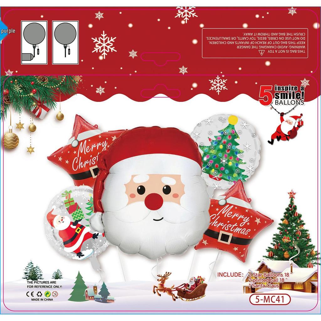 Weihnachtsballon-Set: Zuckerstange, Rentier, Lebkuchenmann & Kranzbogen für Partys