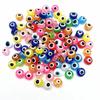 Z12 50pcs/lot 8mm Multicolored Charm Evil Eye Resin Spacer Bead Jewelry Making DIY Handmade Earring Bracelet Trend Accessories