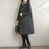 Winter Women's Cotton Outwear Loose Mid-Length Rhombus Plaid Pure Color New Style Women's Jacket