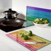 Decorative Glass Kitchen Cutting Boards Colorful Stripes 2X30X52 Cm