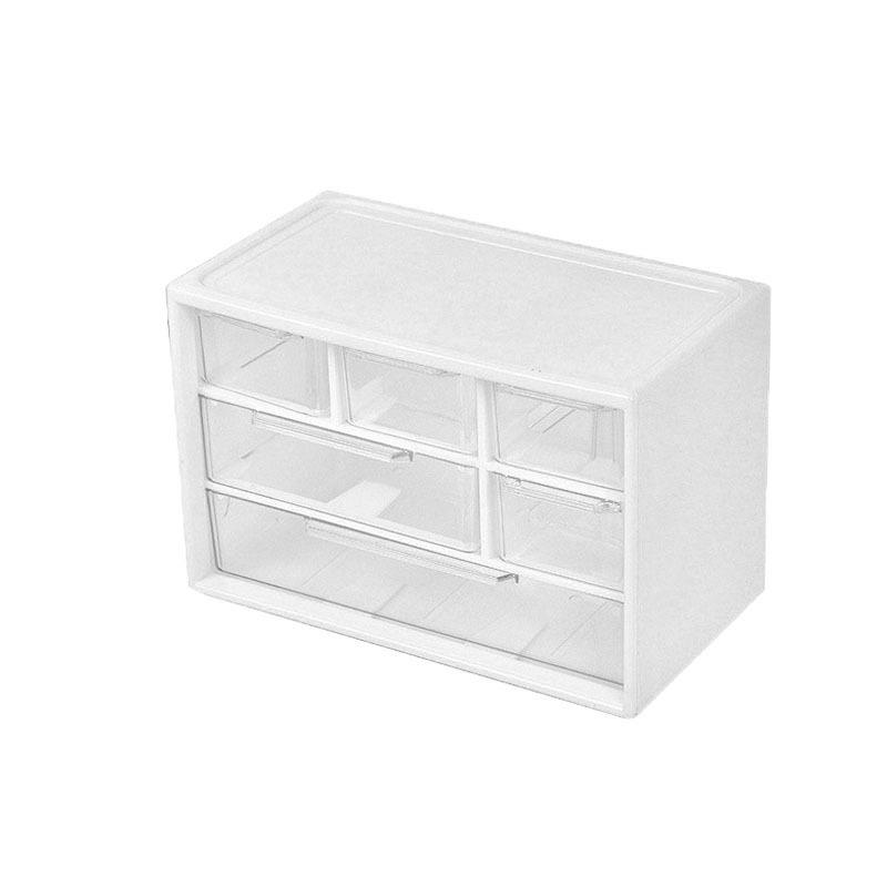 

1/2pcs Desktop 6-grid Drawer Storage Box Transparent Jewelry Cosmetic Organizer Box Student Stationery Pencil Pen Case Organizer білий