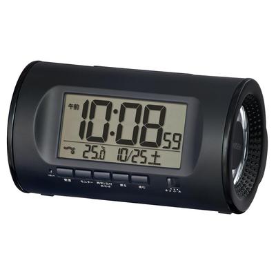 Clock Alarm Clock Table Clock Digital Loud Volume Black PYXIS RAIDEN NR540K 81×138×99mm