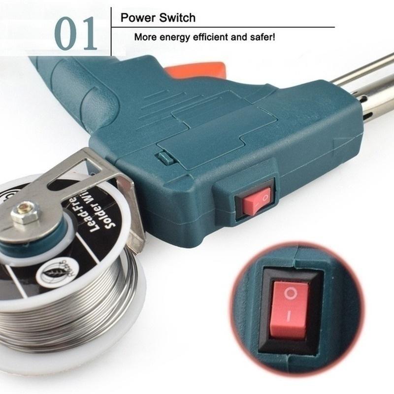 Professional 110V/220V Hand-held Electric Soldering Iron Automatically Send Tin Gun Soldering Station Welding Repair Tool Welder Gun/Soldering Pen