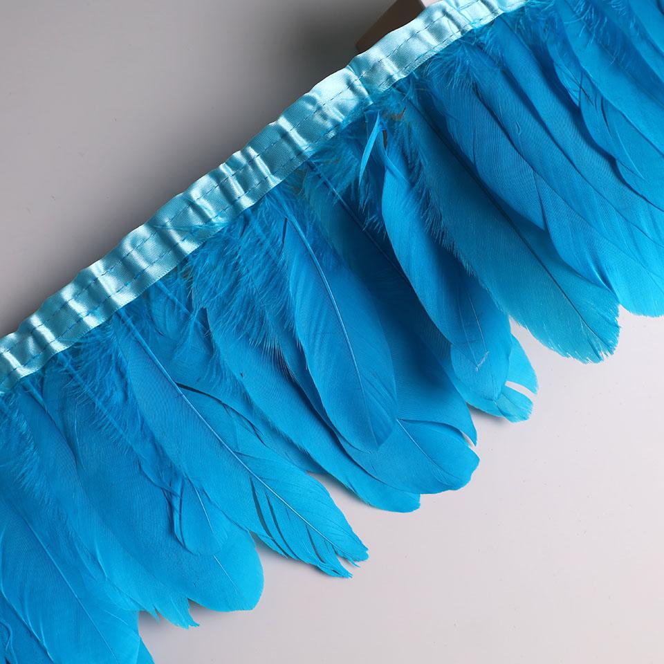 Feather10Meters Goose Feather Fringe Ribbon Handicraft Accessories White Swan Feathers Trims Carnival Plumas Dress Decoration