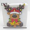 Christmas Gift for Family Napkin Holder Table, Wooden Santa Snowman Reindeer Tree Cocktail Vertical Tissue Dispenser Winter Holiday Parties, Farmhouse
