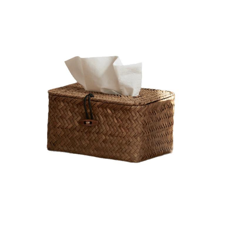 Japanese Straw Tissue Box: Creative Multi-functional Storage for Home, Living Room, Coffee Table, or Dining Room.