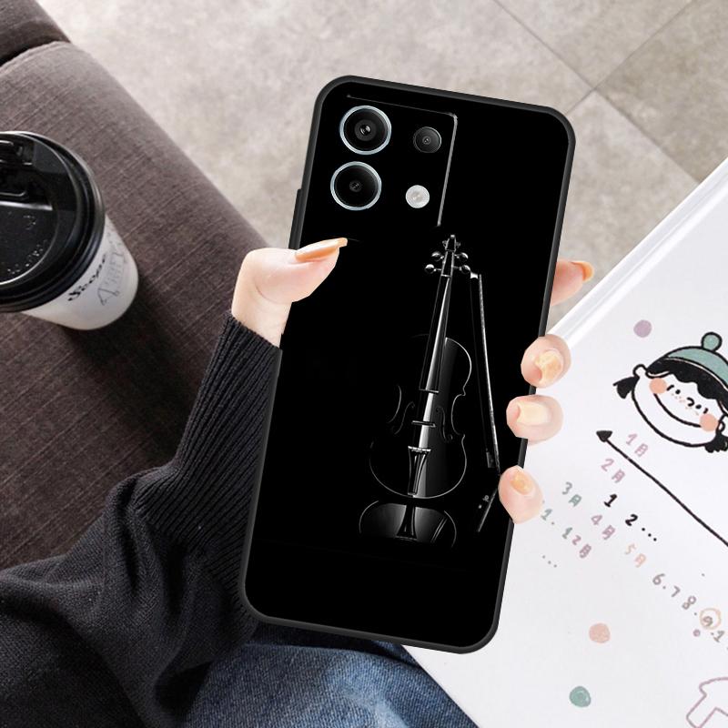 Rock Music Instrument Guitar Cover For Xiaomi Redmi Note 11 10 12 13 14 Pro 11S 12S Case For Redmi 10C 13C 12C 14C 15 C