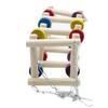 Colorful Wooden Bird Parrot Swing Ladder Toy with Bell Hanging Chewing Climbing Stand Perch Bite Block - Pet Playground