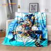 Cartoon Kingdom Hearts Spiele 3D Weiche Flanelldecke für Betten Schlafzimmer Sofa Picknick, Überwurfdecke zum Zudecken im Freien Freizeit Geschenk