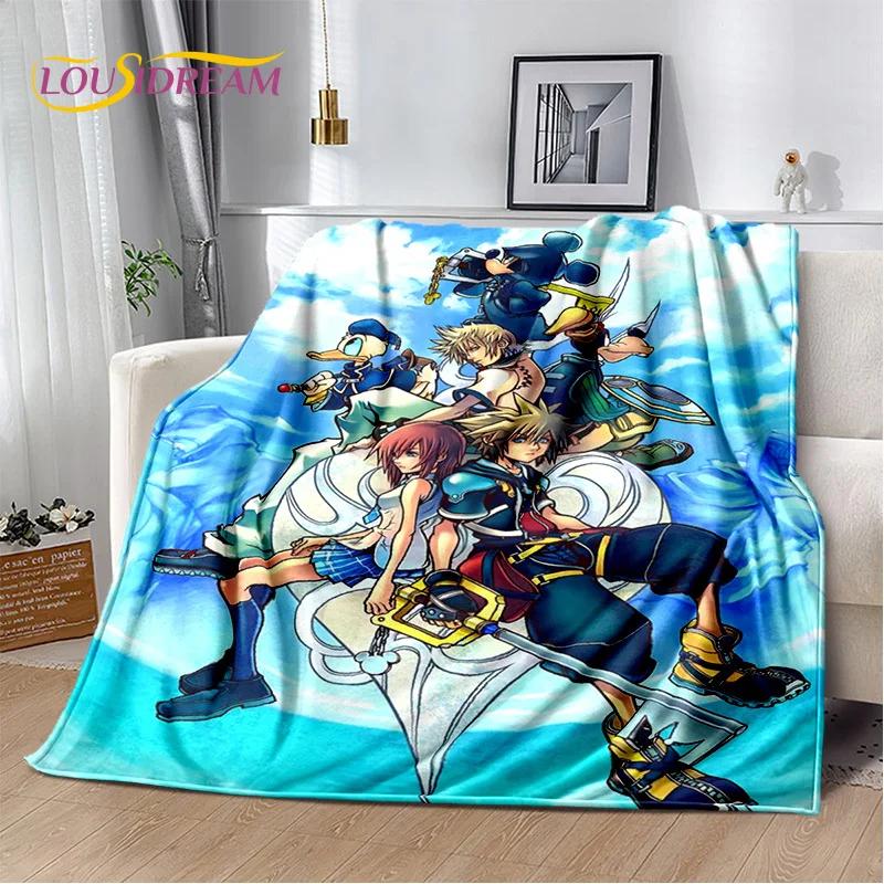 Cartoon Kingdom Hearts Spiele 3D Weiche Flanelldecke für Betten Schlafzimmer Sofa Picknick, Überwurfdecke zum Zudecken im Freien Freizeit Geschenk