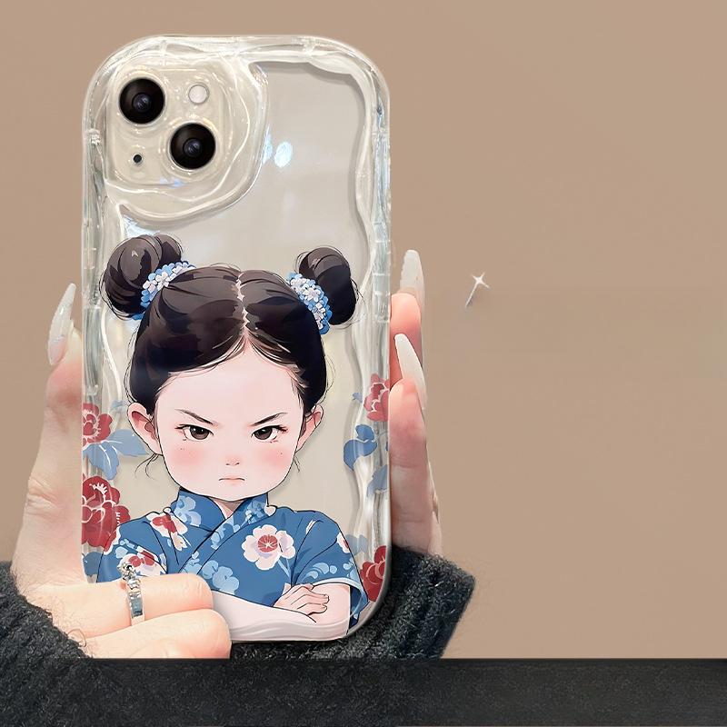 Anhänger im chinesischen Stil für Mädchen, passend für Apple 15 Handyhülle Iphone14/13 Transparentes Silikon 12 Niedlich Xs Rundumschutz 7