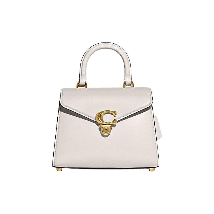 New COACH Cow Leather Handbag, Shoulder Bag, Crossbody Bag Medium Size Women's White CH723-B4HA